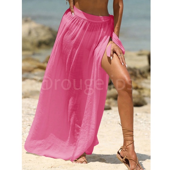 Rouge! Other - Boho Pink Tie Wrap Sarong Skirt